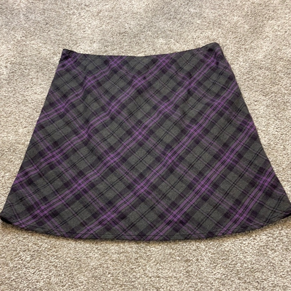 Vintage Purple and Gray Plaid Skirt - Derek Heart
